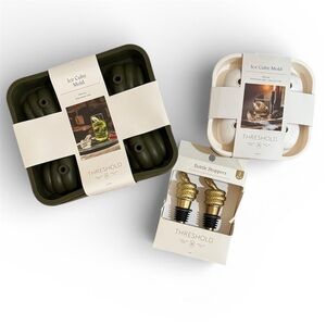 Threshold Gothic Snake & Skull Ice Cube Molds and Gold Snake Bottle Stoppers